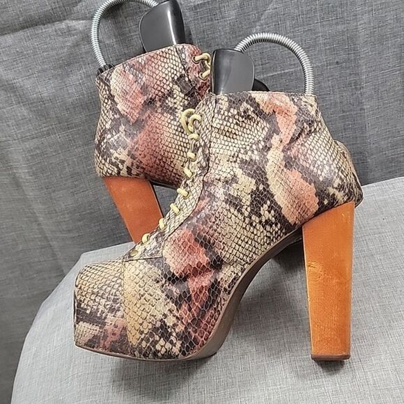 Jeffrey Campbell Lita Snake Print Boot -  Platform, Tall Heel, Women's SZ 39 - Picture 4 of 13